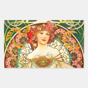 Alphonse Mucha Art Nouveau Daydream Sticker
