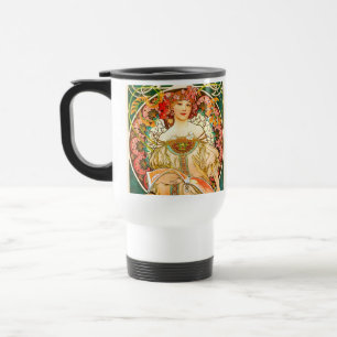Alphonse Mucha Art Nouveau Daydream Travel Mug