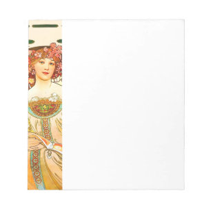 Alphonse Mucha Art Nouveau Daydream Updated Notepad