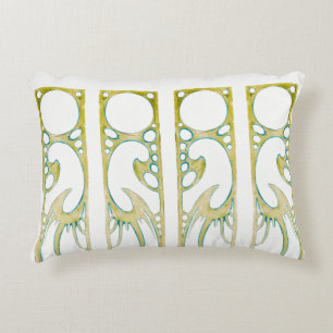 Alphonse Mucha art nouveau decorative frame stripe Accent Pillow