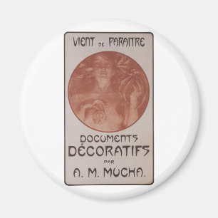Alphonse Mucha ~ Art Nouveau ~ Documents Decoratif Magnet
