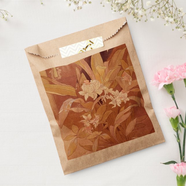 Alphonse Mucha Art Nouveau Floral Detail Favour Bag (Sealed)