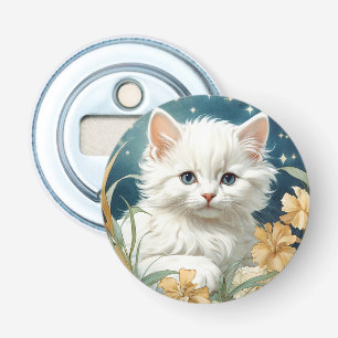Alphonse Mucha Art Nouveau Kitten Bottle Opener