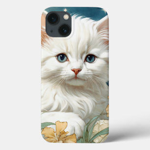 Alphonse Mucha Art Nouveau Kitten iPhone 13 Case