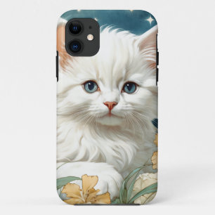 Alphonse Mucha Art Nouveau Kitten iPhone 11 Case