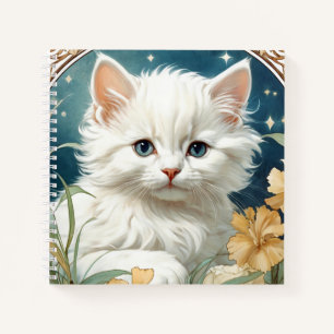Alphonse Mucha Art Nouveau Kitten Notebook