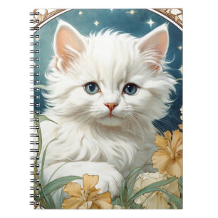 Alphonse Mucha Art Nouveau Kitten Notebook