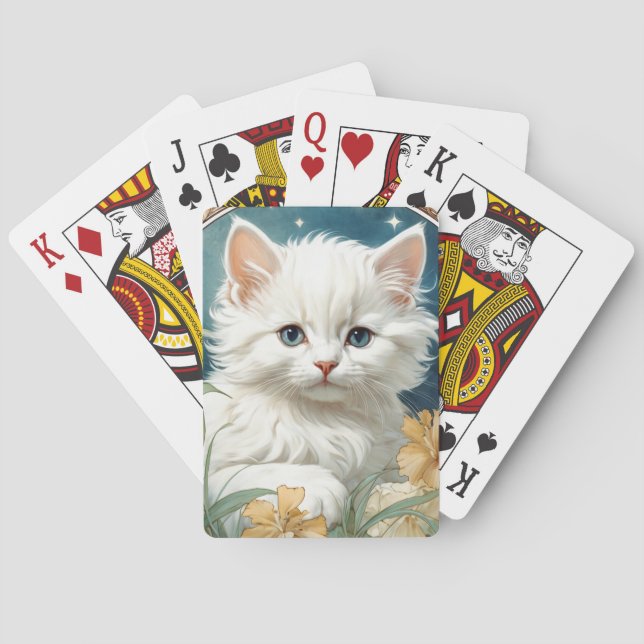 Alphonse Mucha Art Nouveau Kitten Playing Cards (Back)