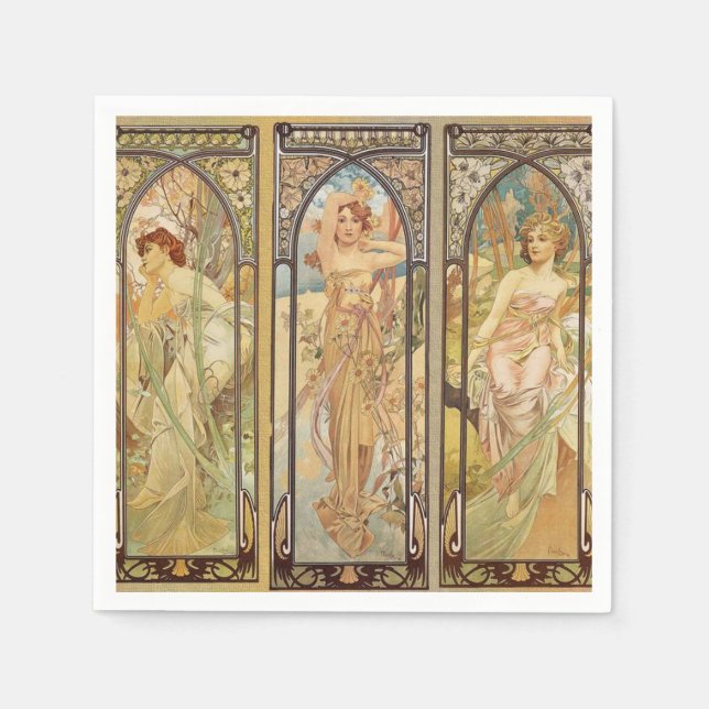 Alphonse Mucha – Art Nouveau Master Napkin (Front)