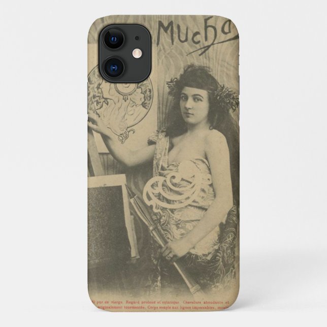 Alphonse mucha art nouveau model photograph unique Case-Mate iPhone case (Back)