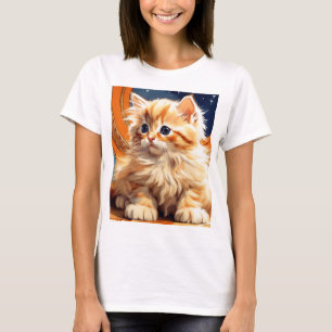 Alphonse Mucha Art Nouveau Orange Cat T-Shirt