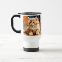 Alphonse Mucha Art Nouveau Orange Cat