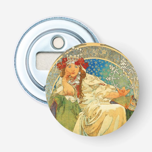 Alphonse Mucha Art Nouveau Princess Hyacinth Bottle Opener (Front)