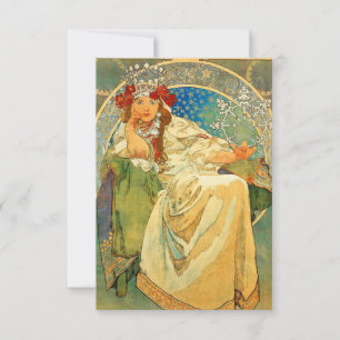 Alphonse Mucha Art Nouveau Princess Hyacinth Invitation