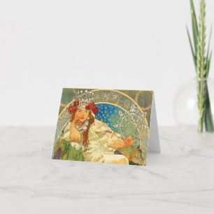 Alphonse Mucha Art Nouveau Princess Hyacinth Invitation