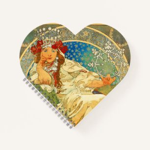 Alphonse Mucha Art Nouveau Princess Hyacinth Notebook