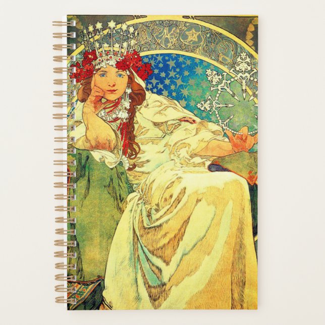 Alphonse Mucha Art Nouveau Princess Hyacinth Planner (Front)
