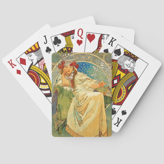 Alphonse Mucha Art Nouveau Princess Hyacinth Playing Cards (Back)