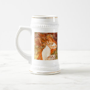 Alphonse Mucha Art Nouveau Spring Beer Stein