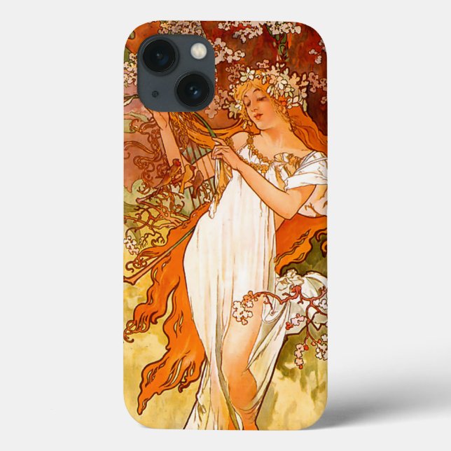 Alphonse Mucha Art Nouveau Spring Case-Mate iPhone Case (Back)