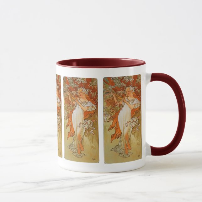 Alphonse Mucha - Art Nouveau - Spring Mug (Right)