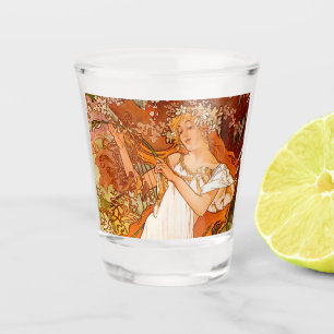 Alphonse Mucha Art Nouveau Spring Shot Glass