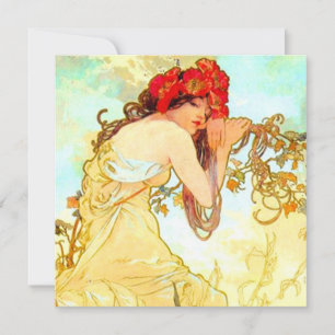 Alphonse Mucha Art Nouveau Summer Invitation