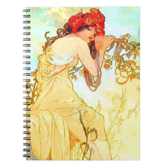 Alphonse Mucha Art Nouveau Summer Notebook (Front)