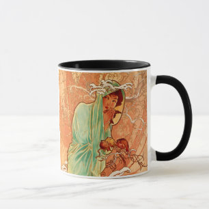 Alphonse Mucha Art Nouveau Winter Mug