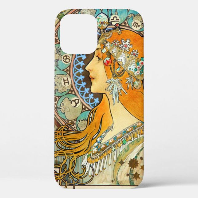 Alphonse Mucha Art Nouveau Zodiac Case-Mate iPhone Case (Back)