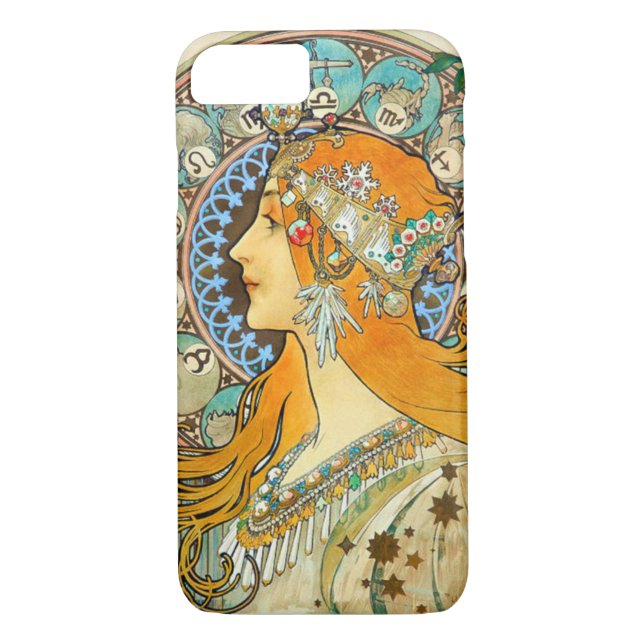 Alphonse Mucha Art Nouveau Zodiac Case-Mate iPhone Case (Back)