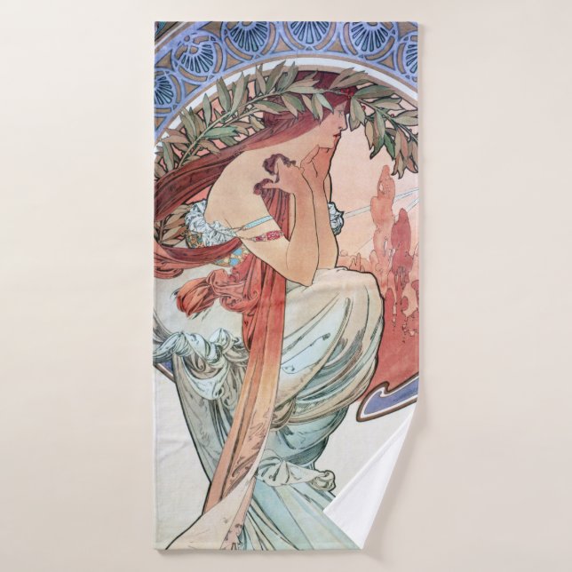 Alphonse Mucha Bath Towel (Bath Towel)