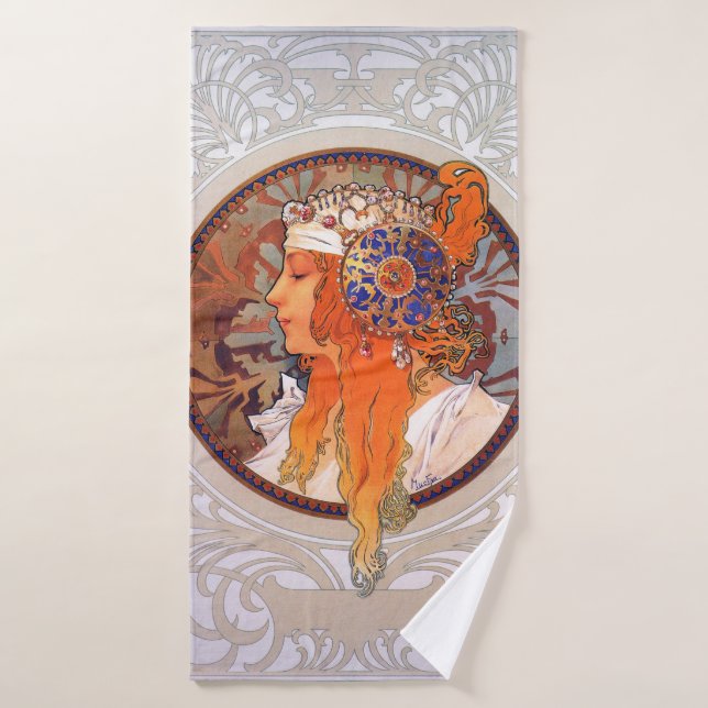 Alphonse Mucha Bath Towel (Bath Towel)