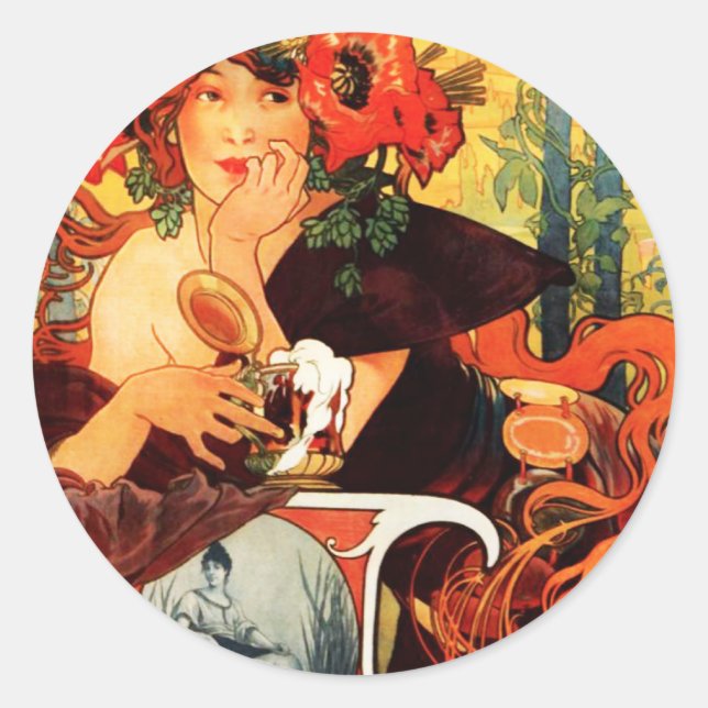 Alphonse Mucha Bière des Stickers Muse (Devant)