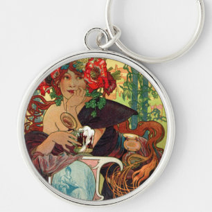 Alphonse Mucha Bieres De La Meuse Keychain