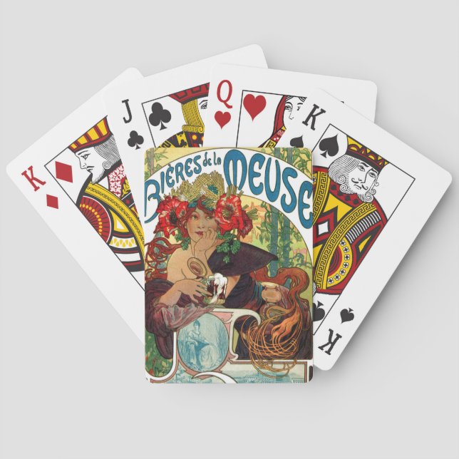 Alphonse Mucha Bieres De La Meuse Playing Cards (Back)