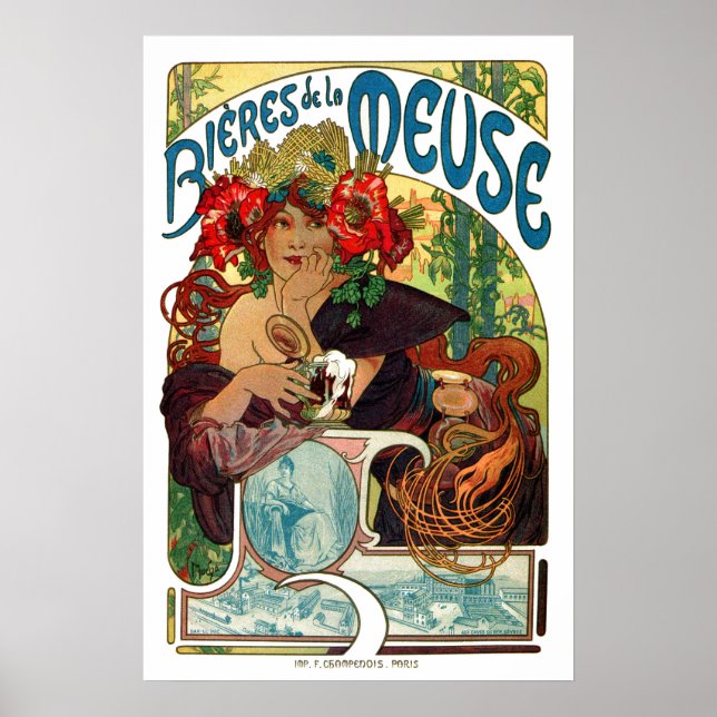 Alphonse Mucha Bieres De La Meuse Poster (Front)