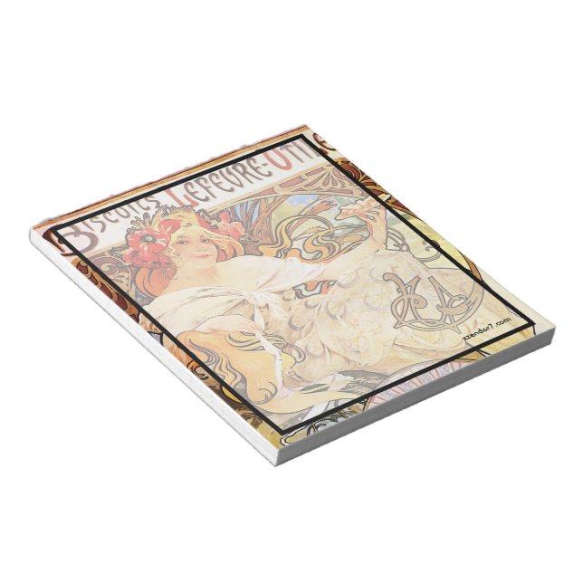 Alphonse Mucha Biscuits Lefevre-Utile Notepad (Angled)