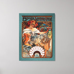 Alphonse Mucha Biscuits Lefevre-Utile Speckled Frm Canvas Print