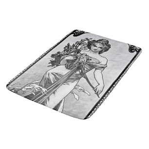 Alphonse Mucha Broken Blossoms Bath Mat