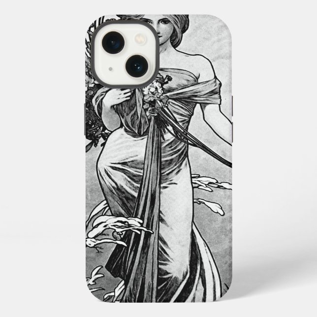 Alphonse Mucha Broken Blossoms iPhone Case (Back)