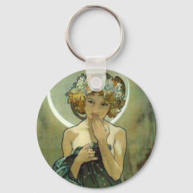 Alphonse Mucha Clair De Lune Keychain (Front)