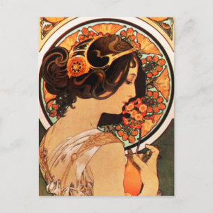 Alphonse Mucha Cow Slip Postcard