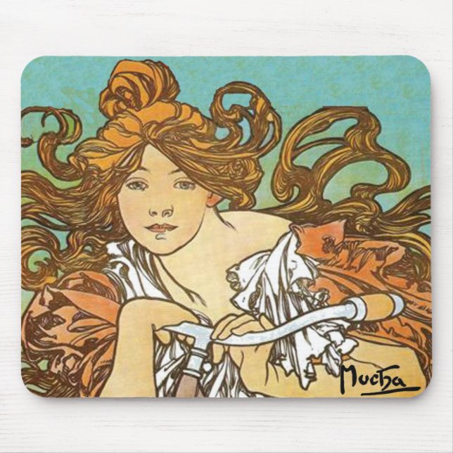 Alphonse Mucha - Cycles Perfecta Mouse Pad (Front)