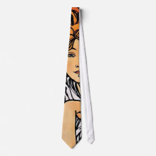 Alphonse Mucha - Cycles Perfecta Retro Art Nouveau Tie