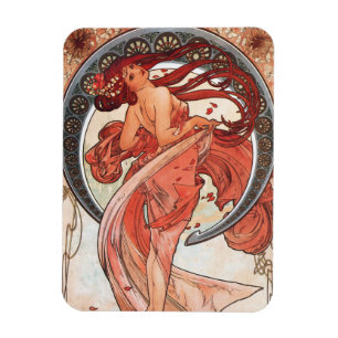 Alphonse Mucha Dance 1898 Art Nouveau Vintage Magnet