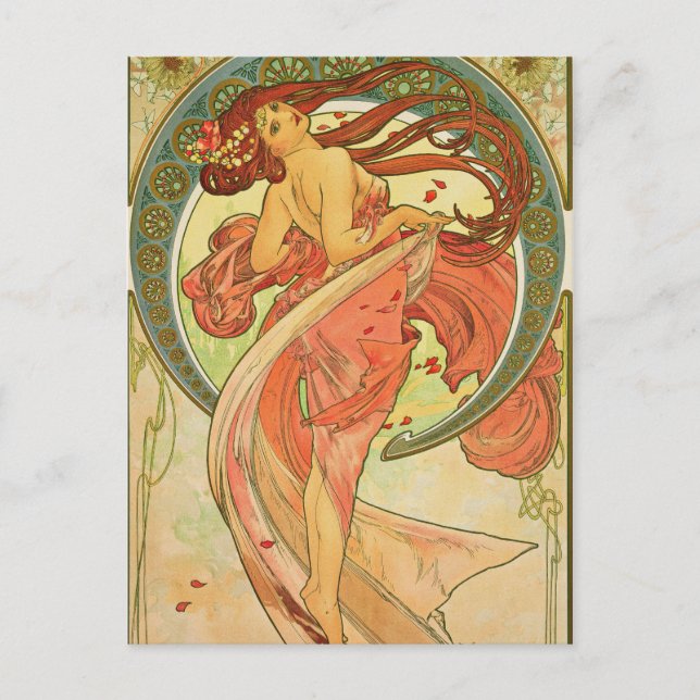 Alphonse Mucha - Dance Postcard (Front)