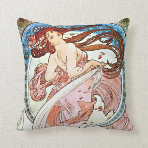 Alphonse Mucha Dance Throw Pillow