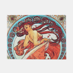 Alphonse Mucha Dance Vintage Art Nouveau Painting Doormat