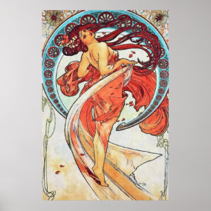 Alphonse Mucha Dance Vintage Art Nouveau Painting Poster